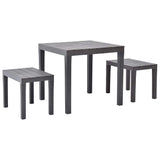 Vidaxl tuintafel met 2 banken kunststof bruin