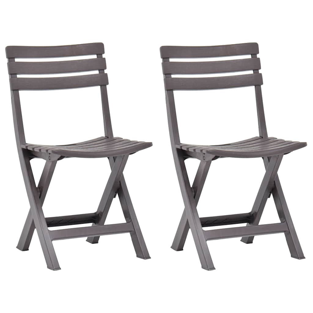 Vidaxl tuinstoelen inklapbaar 2 st kunststof mokka