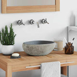 Vidaxl lavabo ovale (29-38) x (24-31) cm Stone de la rivière
