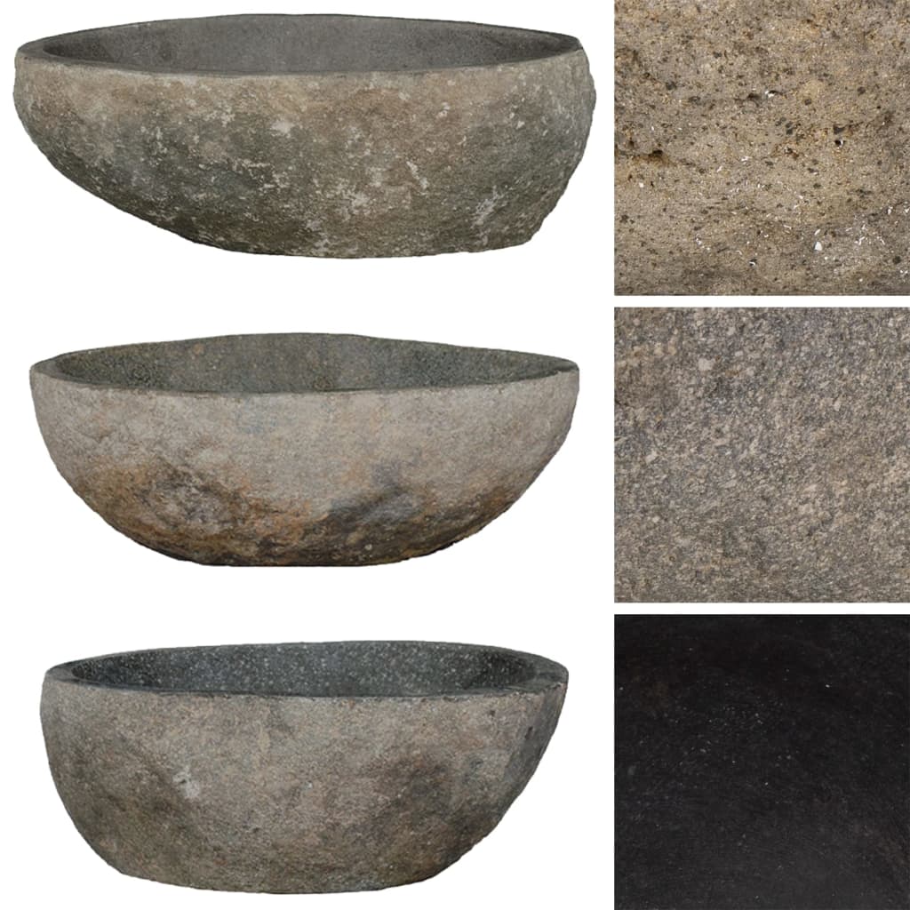 Vidaxl wastbasin oval (29-38) x (24-31) cm River Stone