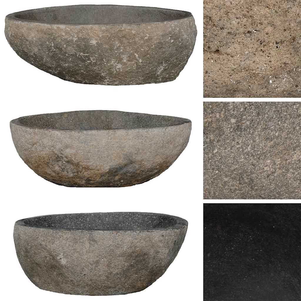 Vidaxl lavabo ovale (29-38) x (24-31) cm Stone de la rivière