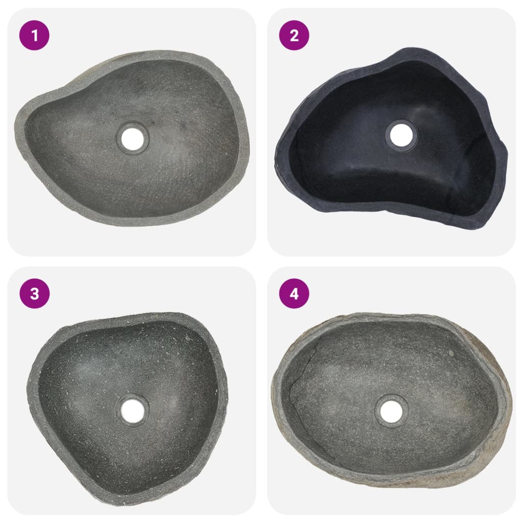 VidaXL Washbasin Oval (37-46) X (29-36) CM River stone