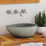 Vidaxl WashBasin Oval (37-46) x (29-36) Cm rečni kamen