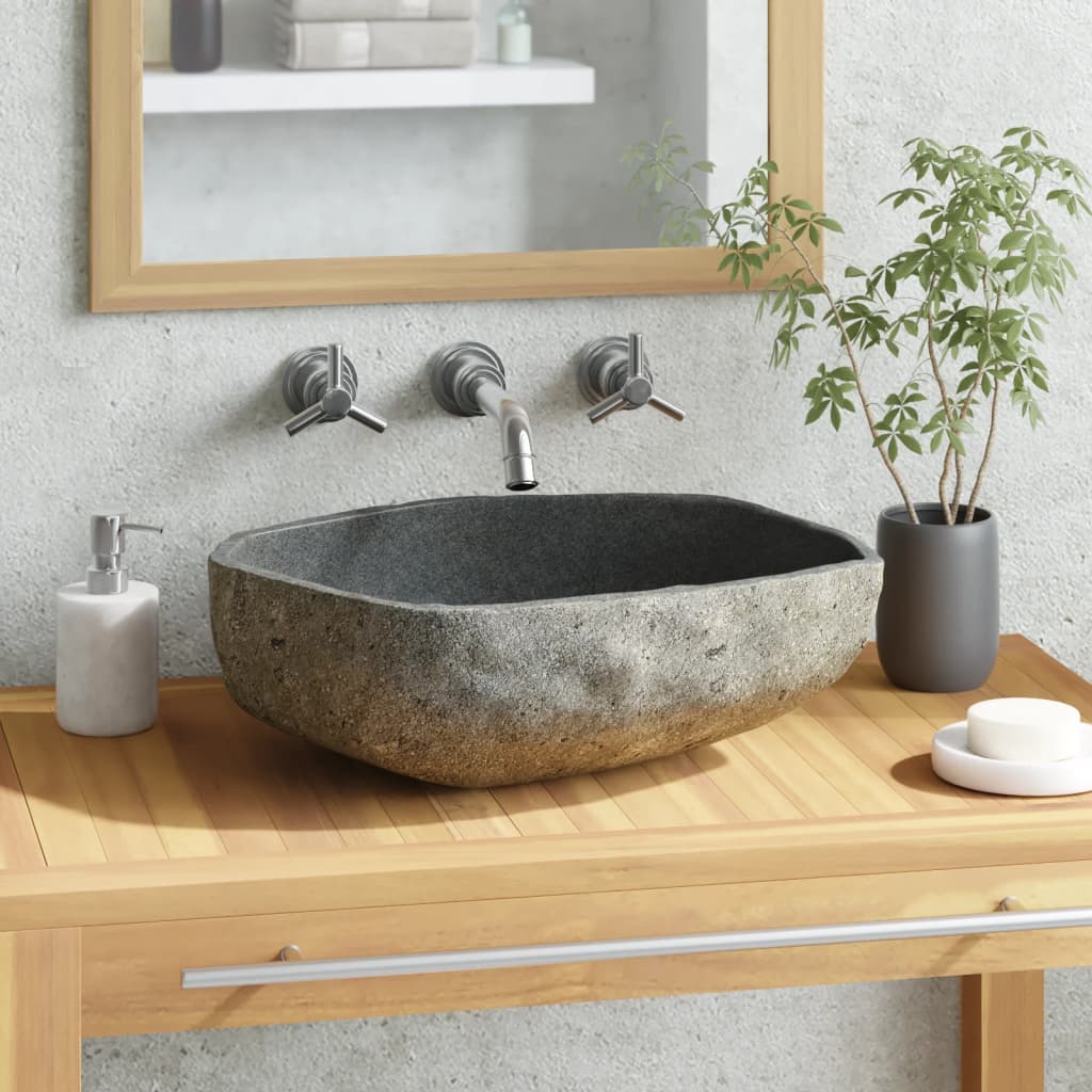 Vidaxl Washbasin Oval (45-53) X (34-41) CM Kamień