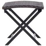 Vidaxl kruk inklapbaar poly rattan bruin