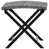Vidaxl kruk inklapbaar poly rattan grijs