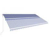 Vidaxl Luifel Automatic Extendable 600x300 cm bleu et blanc