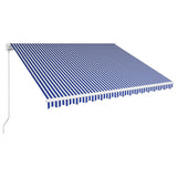 Vidaxl luifel erstreckt sich manuell 450 x 300 cm blau und weiß