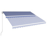 Vidaxl Luifel manually extends 450x300 cm blue and white