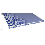 Vidaxl Luifel manually extends 600x300 cm blue and white