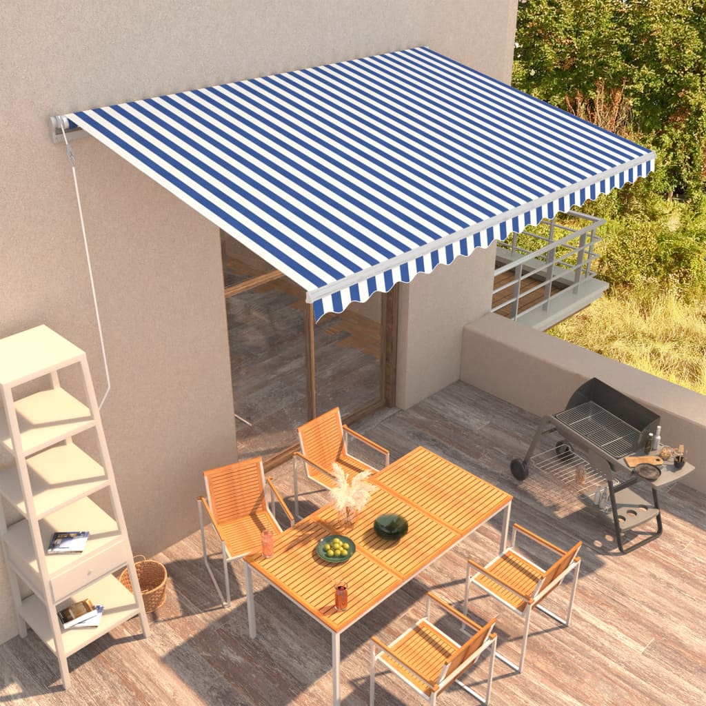 Vidaxl Luifel automatically extends 450x300 cm blue and white