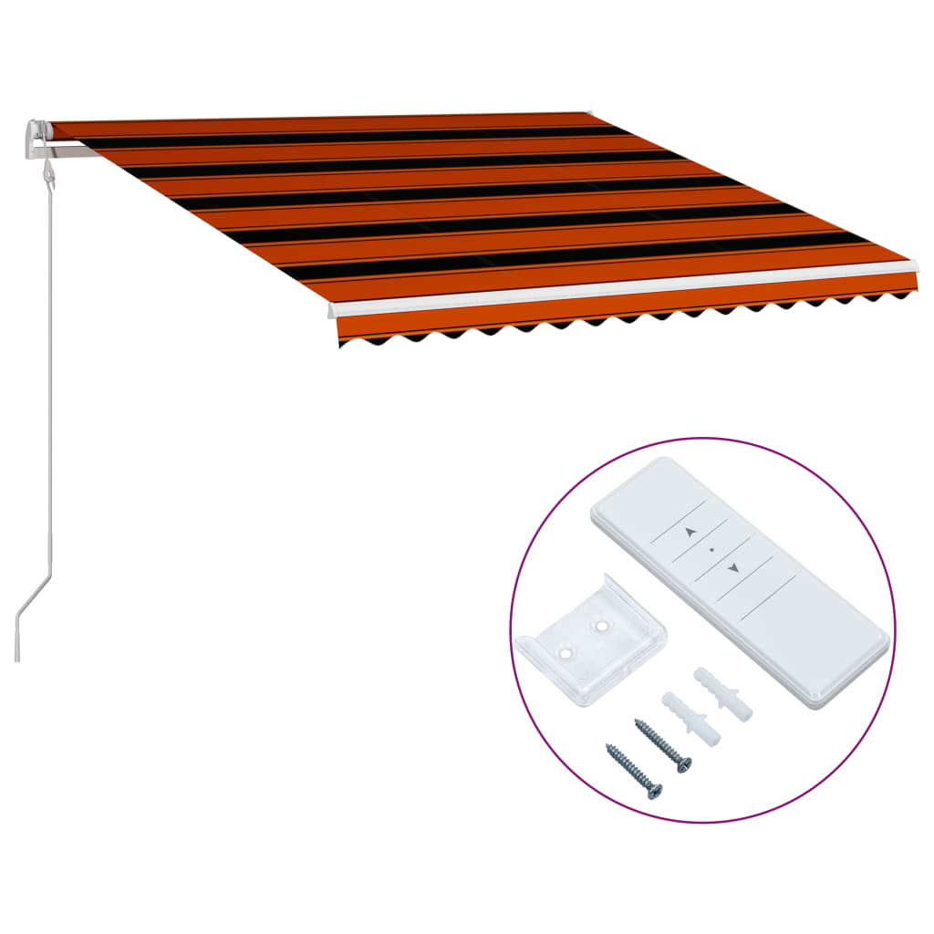 Vidaxl Luifel extiende automáticamente 450x300 cm de naranja y marrón