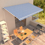 Vidaxl Luifel Automatic extensible 500x300 cm bleu et blanc