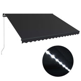 Vidaxl Luifel manuelt utvides med LED 400x300 cm Anthracite