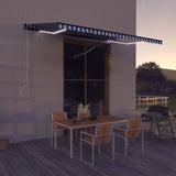 VidaXL Laifel with wind sensor and LED 500x300 cm blue and white