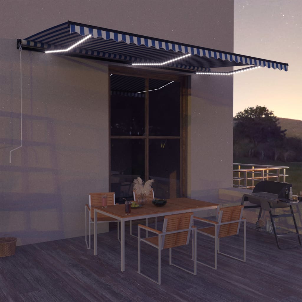 VidaXL Laifel with wind sensor and LED 600x300 cm blue and white