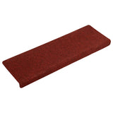 Esteras de escalera de Vidaxl 15 st 65x21x4 cm aguja fieltro rojo