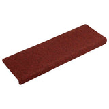 Vidaxl Mat à escalier auto-adhésif 15 pièces 65x21x4 cm Bordeaux rouge rectangulaire