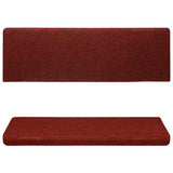Vidaxl Mat à escalier auto-adhésif 15 pièces 65x21x4 cm Bordeaux rouge rectangulaire