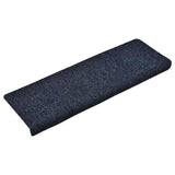Vidaxl Mat à escalier auto-adhésif 15 pièces 65x21x4 cm bord rectangulaire bleu