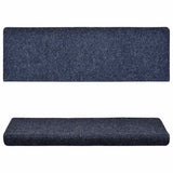 Vidaxl Mat à escalier auto-adhésif 15 pièces 65x21x4 cm bord rectangulaire bleu
