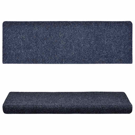 Vidaxl Mat à escalier auto-adhésif 15 pièces 65x21x4 cm bord rectangulaire bleu