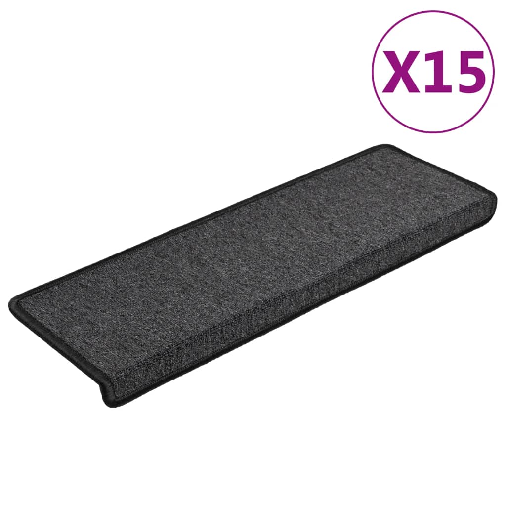 Podstavki za stopnice Vidaxl 15 St 65x21x4 cm antracit