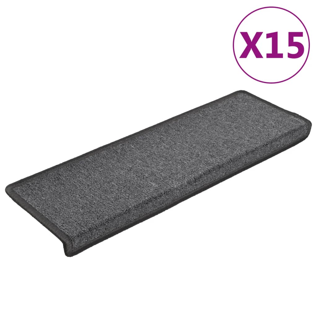 Vidaxl Stair tappetini 15 St 65x21x4 cm Grigio scuro