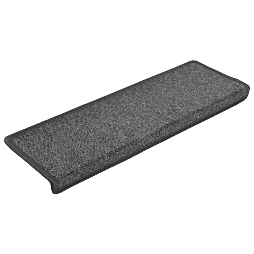 Esteras de escalera de Vidaxl 15 st 65x21x4 cm gris oscuro