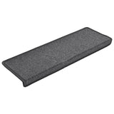 Esteras de escalera de Vidaxl 15 st 65x21x4 cm gris oscuro