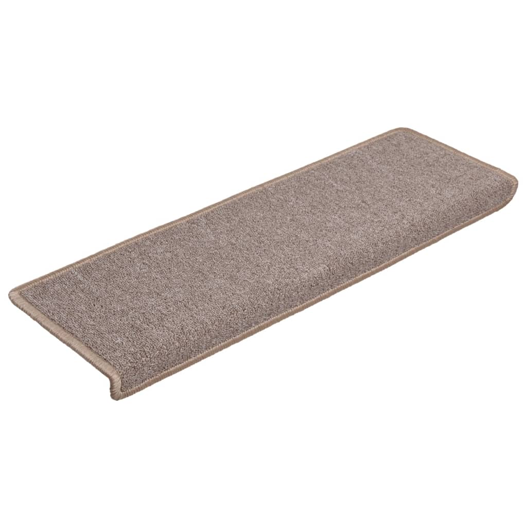 Mattes d'escalier Vidaxl 15 ST 65x21x4 cm Brun clair avec bordure rectangulaire