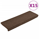 Podstavki za stopnice Vidaxl 15 St 65x21x4 cm rjava