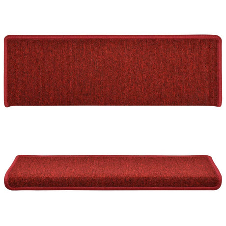 Mattes d'escalier Vidaxl 15 ST 65X21X4 CM BORDEAUX ENDE RECTANGULAIRE