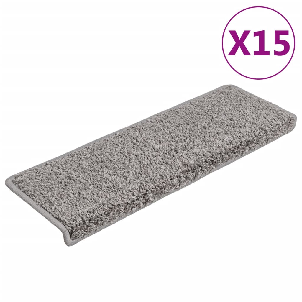 Vidaxl stair mats 15 st 65x21x4 cm gray