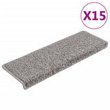 Vidaxl stair mats 15 st 65x21x4 cm gray