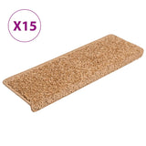 Vidaxl Stair Mats 15 St 65x21x4 cm beige