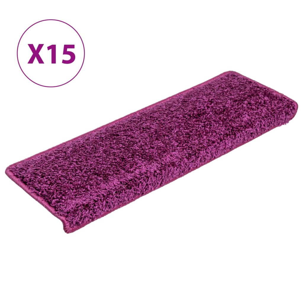 Vidaxl Mats d'escalier 15 st 65x21x4 cm violet