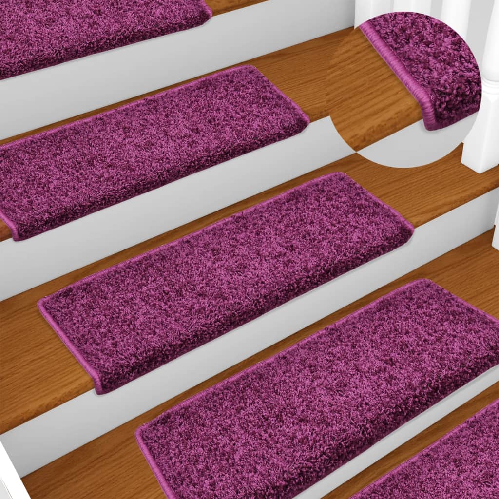 Vidaxl Mats d'escalier 15 st 65x21x4 cm violet