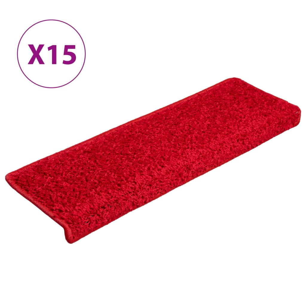 Vidaxl stair mats 15 st 65x21x4 cm red