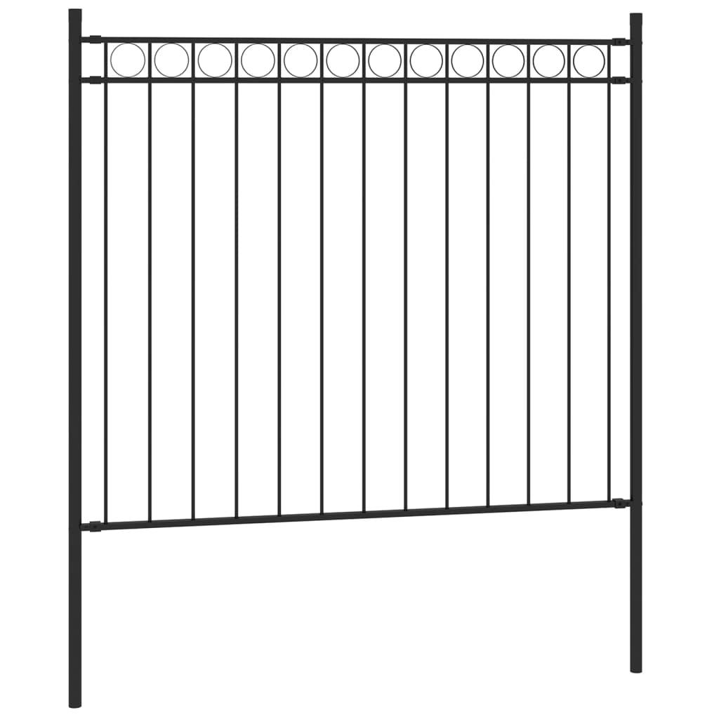 Vidaxl Garden Fence 1,7x0,8 m stalowy czarny