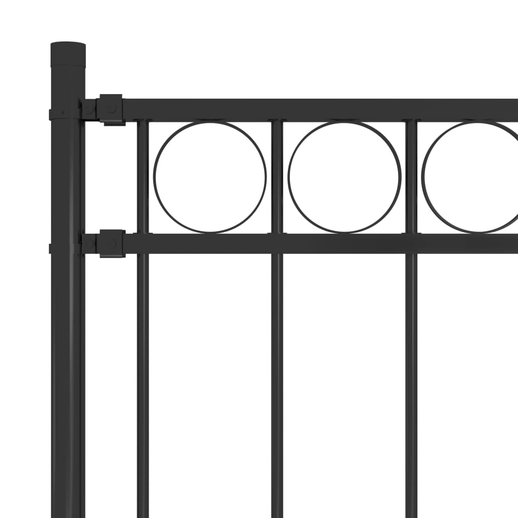 Vidaxl Garden Fence 1,7x0,8 m stalowy czarny