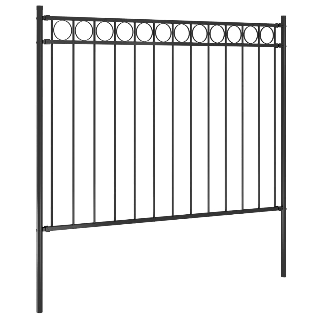 Vidaxl Garden Fence 1,7x1,2 m stalowy czarny