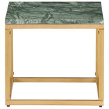 Vidaxl salontafel 40x40x35 cm echt steen met marmeren textuur groen