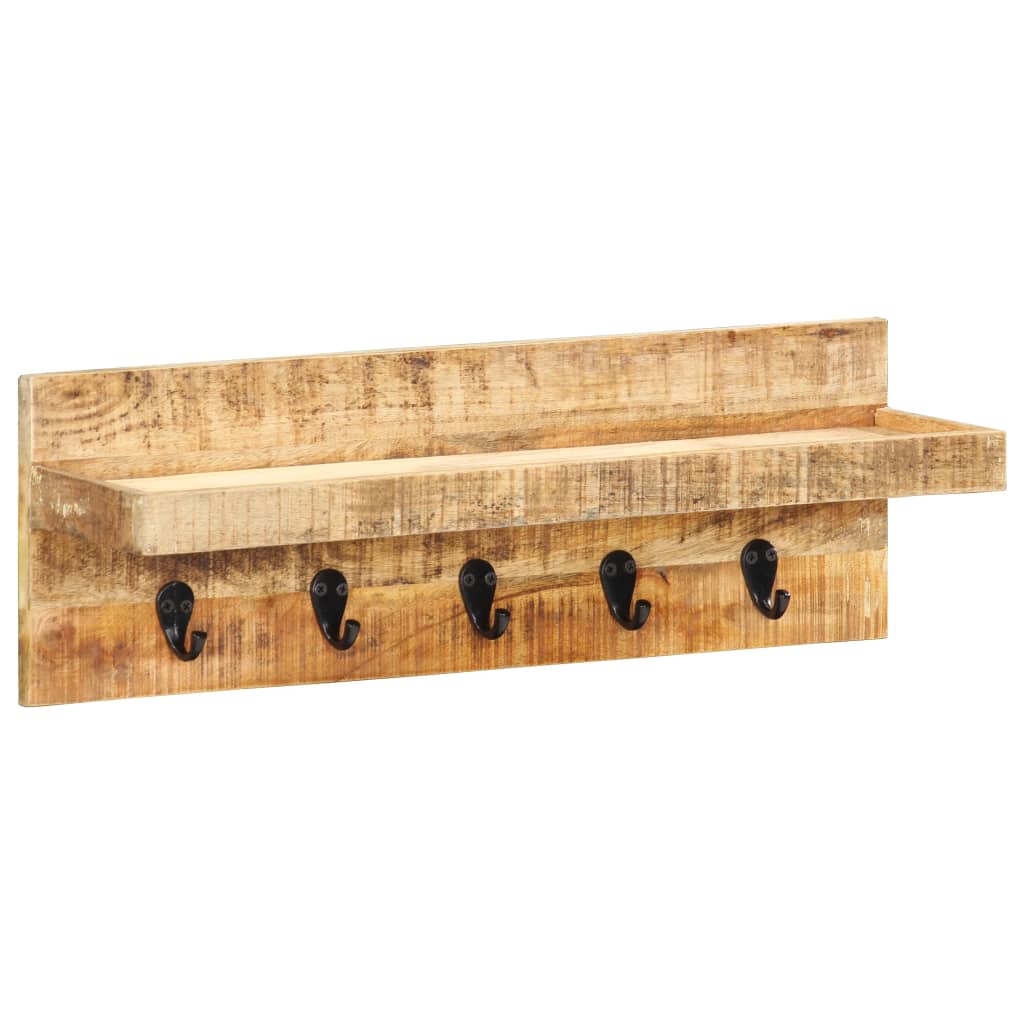 Vidaxl Wall Coat Rack 60x15x20 cm Madera de mango áspera sólida