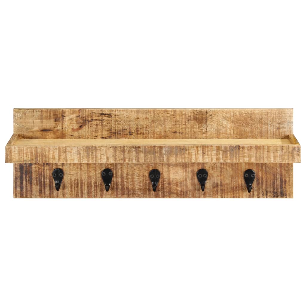 Vidaxl Wall Coat Rack 60x15x20 cm Solid Rough Mango Wood