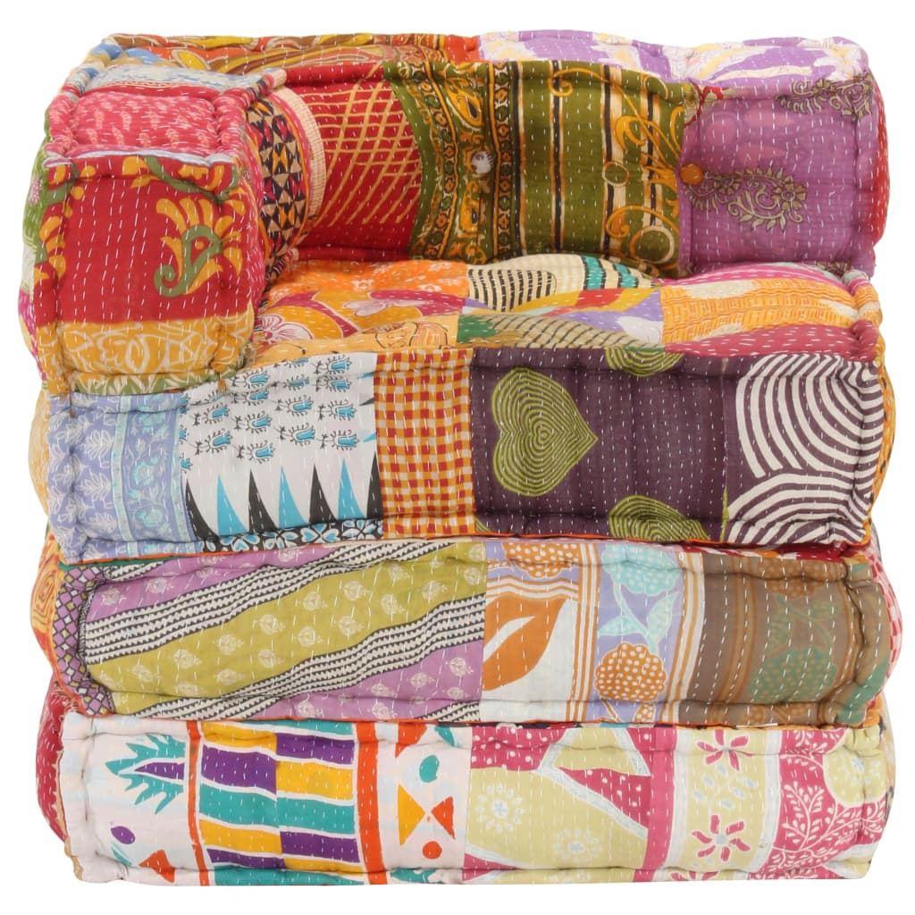 VidaXL Poef modulair stof patchwork