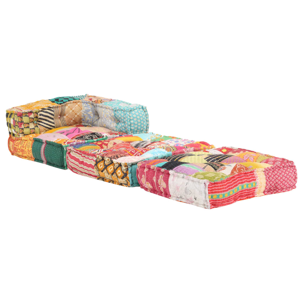 Vidaxl pouf modularna tkanina patchwork