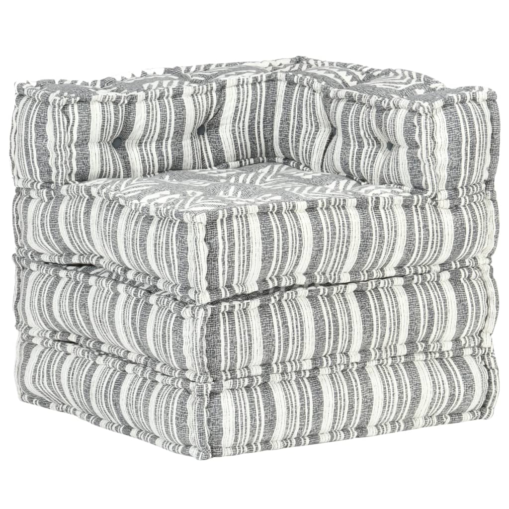 Vidaxl Pouf Modular Fabric Striped Grey