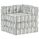 Vidaxl pouf tissu modulaire gris rayé