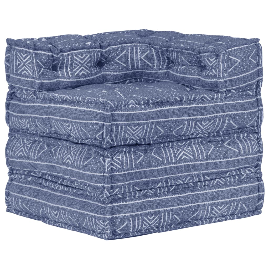 Vidaxl pouf tissu modulaire indigo